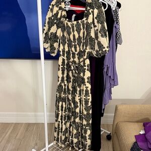 A loves A- Boho Cream Floral Maxi Dress